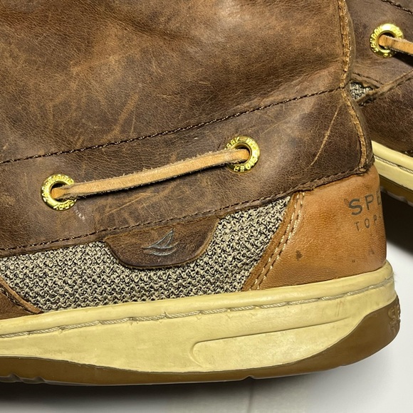 Sperry Women’s 9 Brown Leather Duck Boots Non-Marking Sole Lace Zip Riding Style - Picture 13 of 15